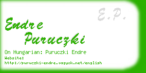 endre puruczki business card